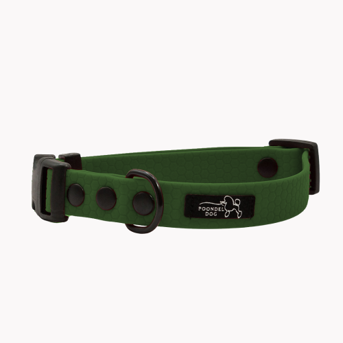 obroża wodoodporna hexa oliwkowa poondel dog.png