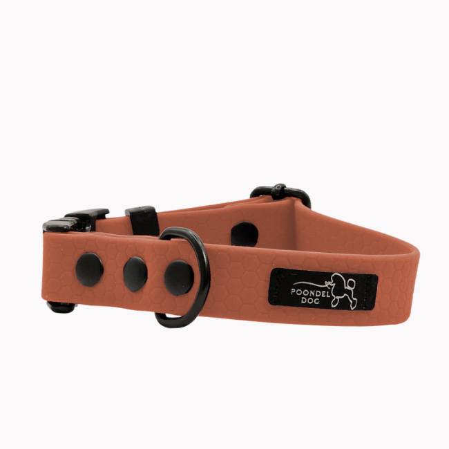 obroża wodoodporna hexa ceglana poondel dog metalowa klamra.png