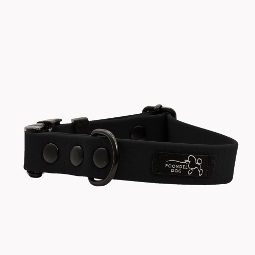 obroża wodoodporna hexa czarna poondel dog metalowa klamra.png