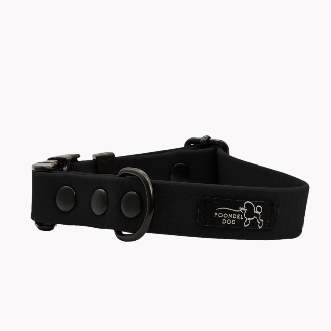 obroża wodoodporna hexa czarna poondel dog metalowa klamra.png