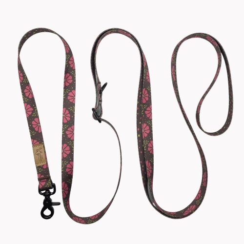smycz hands free dots&amp;blossoms poondel dog.png