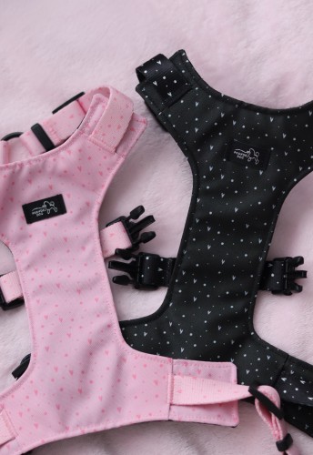 Poondel dog szelki bezuciskowe sweetheart blacky sweetheart pinky.jpg