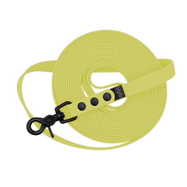 Linka wodoodporna hexa pastelowy żółty Poondel Dog czarne okucia