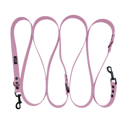 przepinana smycz hexa pastelowa lawenda czarne