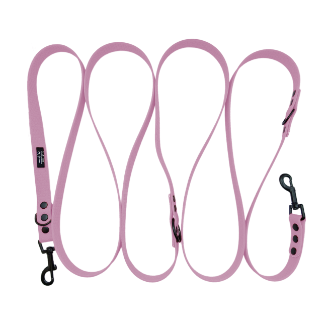 przepinana smycz hexa pastelowa lawenda czarne