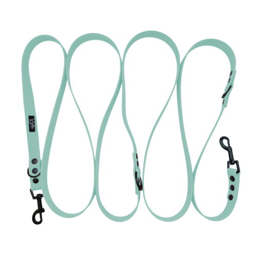 przepinana smycz hexa pastelowy niebieski czarne