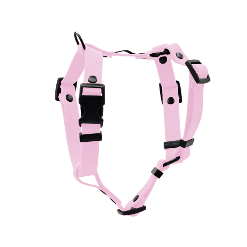 szelki hexa pastelowy różowy czarne