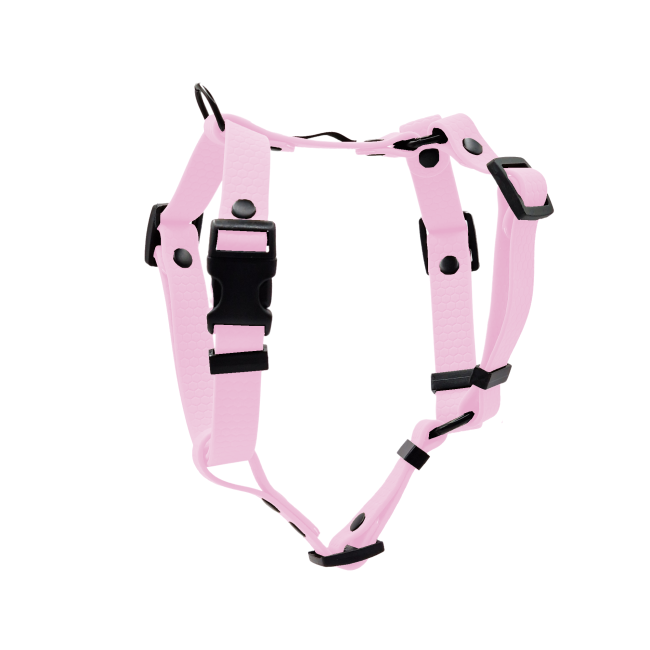 szelki hexa pastelowy różowy czarne