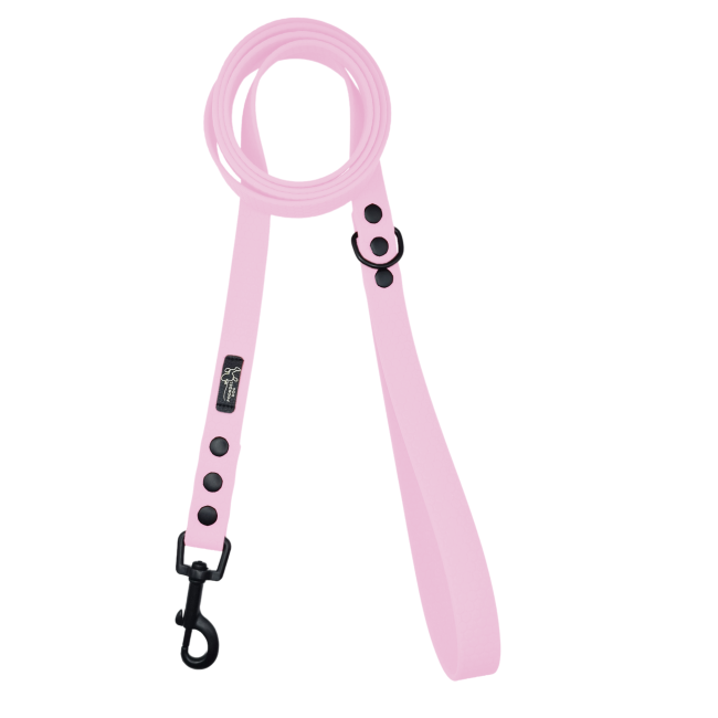 miejska smycz hexa pastelowy róż czarne